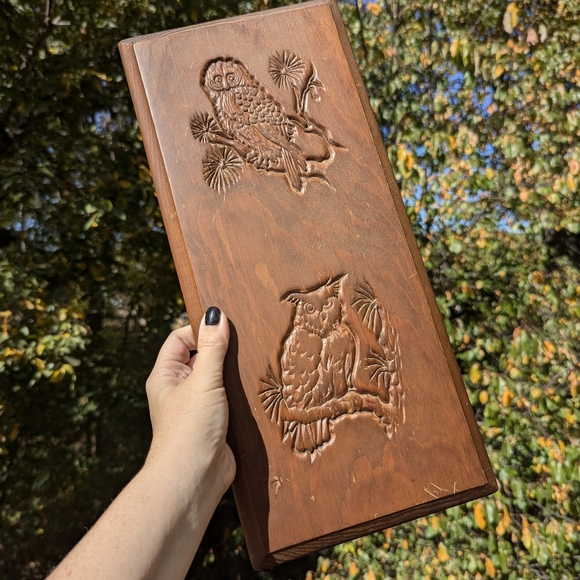 🍁 Vintage Owl Wooden Goblincore Cottage core Wall Plaque 🍁 - Picture 7 of 11